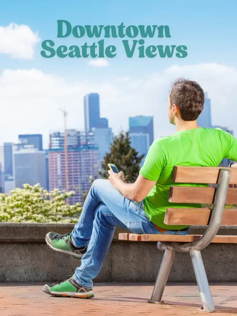 Man Enjoying Views of Downtown Seattle