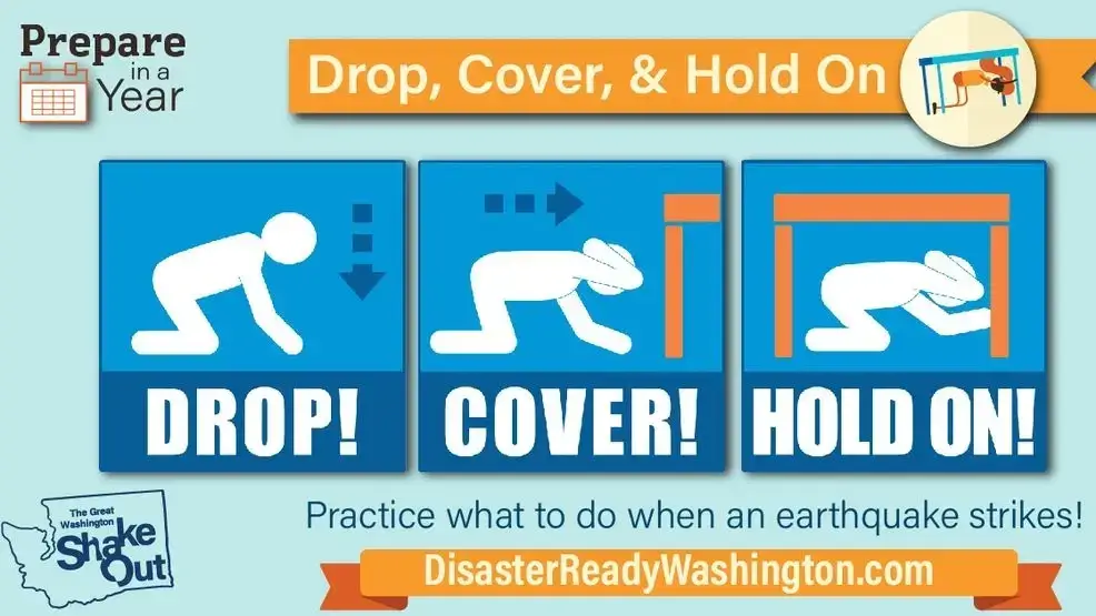 Drop, Cover, and Hold On by DisasterReadyWashington.Com