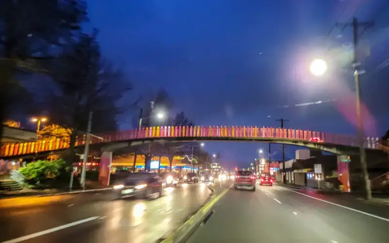Seattle Street at Dusk