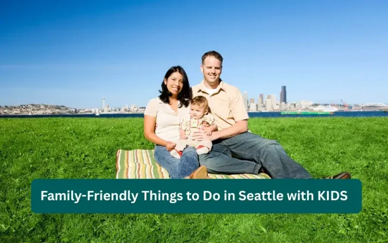A family in Seattle park (Enjoying one of the best family-friendly things to do in Seattle with Kids)