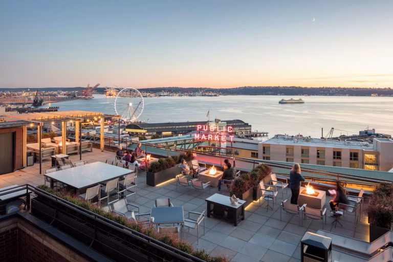 Rooftop View from the Inn at the Market, one of the best hotels near Pike Place Market, Seattle