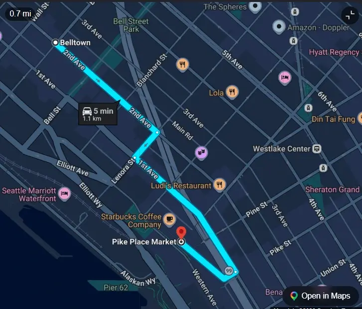 Walking from Belltown to Pike Place Market